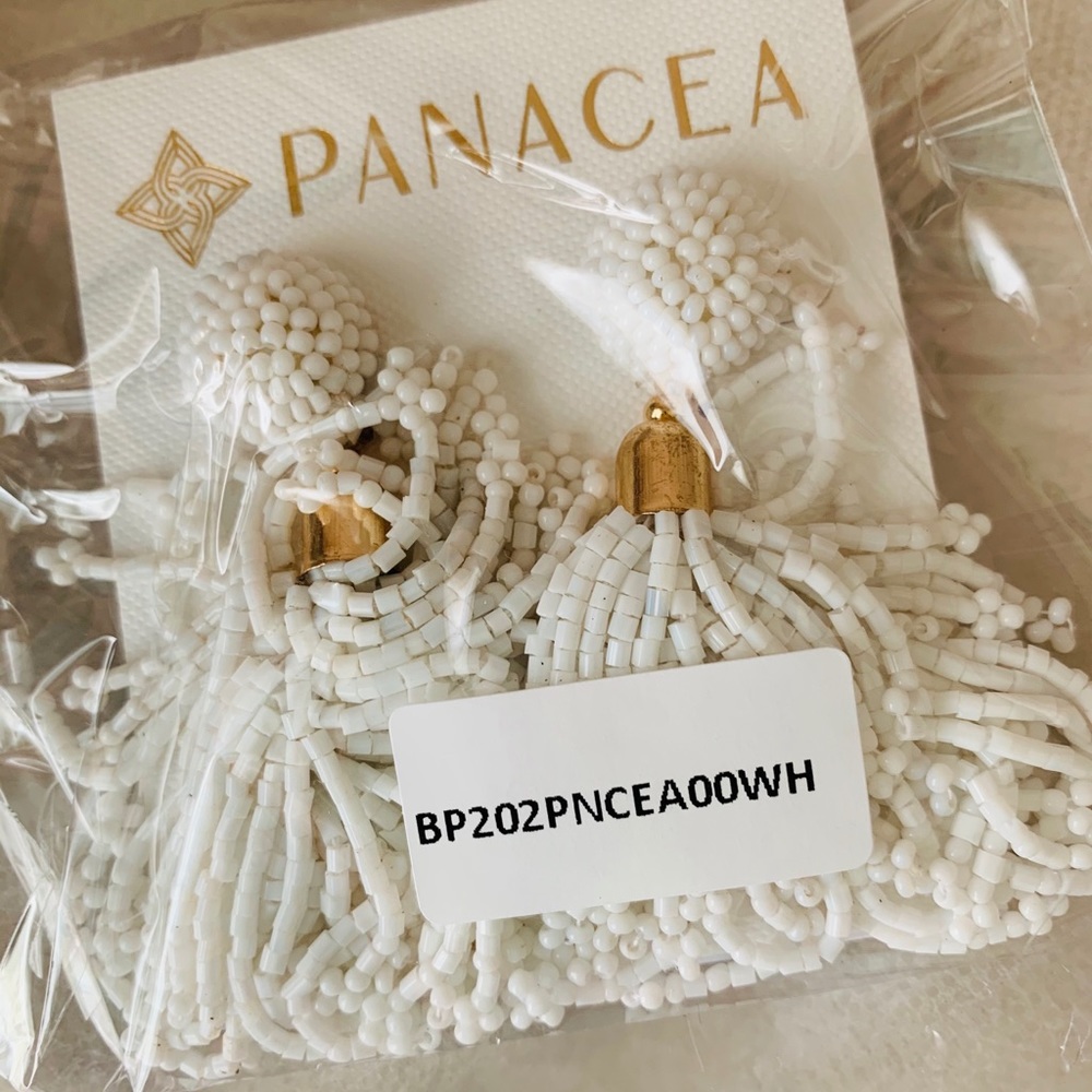 Panacea Beaded Tassel Earrings,Brand New,Unopened.